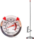 Water Proof 2" Dial Deep Fry Thermometer, Stainless Steel Cooking Thermometers for Meat Candy Grill Turkey, BBQ 12" Long Stem