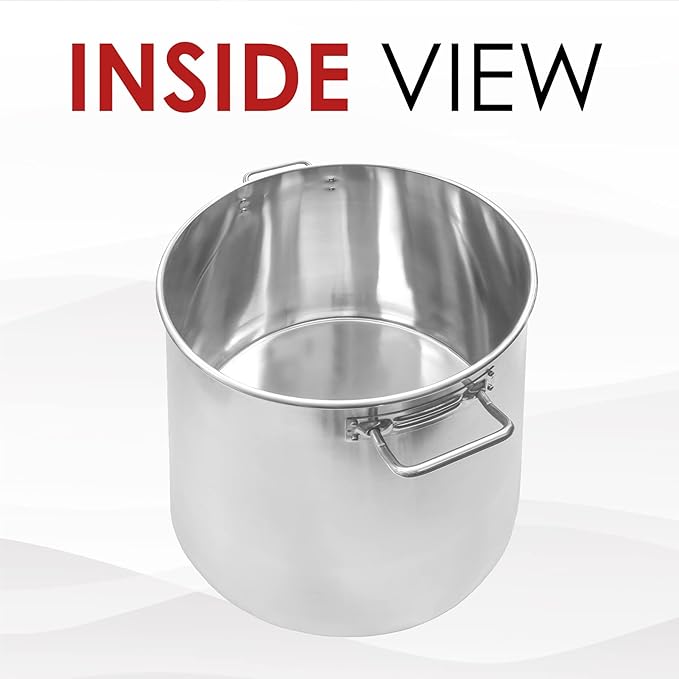 Concord Cookware Stainless Steel Stock Pot Kettle, 80-Quart