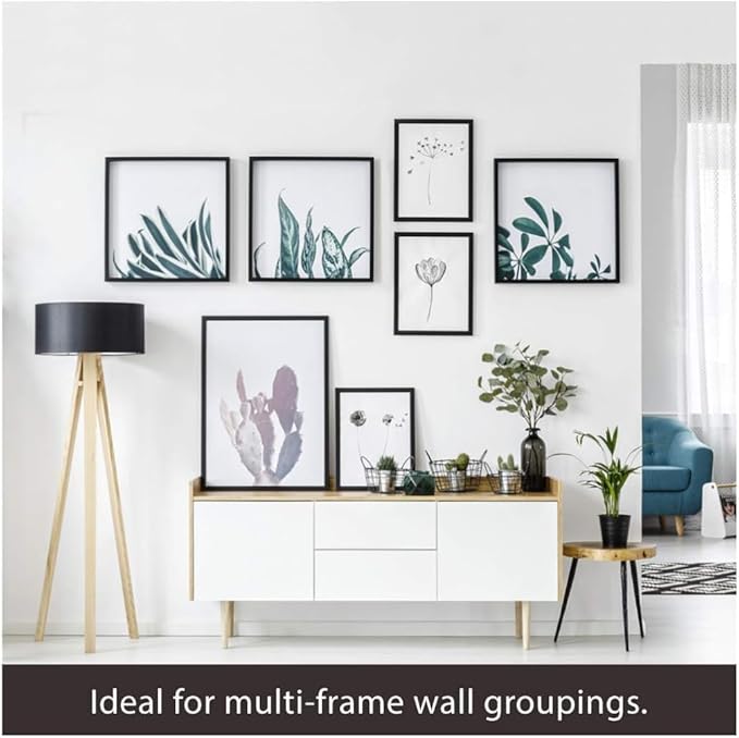 50 Pcs Picture Hanging Kit, The Ultimate Picture Hangers for Wood Frames and Canvases, for use on Drywall, Requires No Measuring or Moving Hardware to Hang Artwork, Hangs 6 Frames