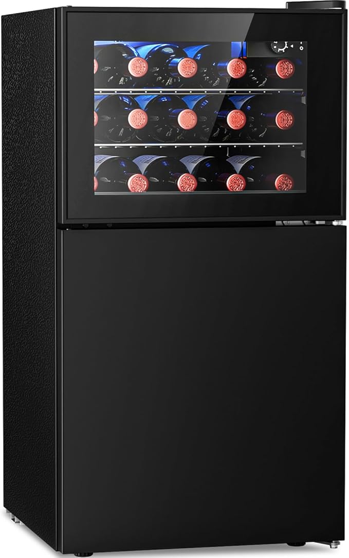 Antarctic Star 2.6 Cu. Ft. Mini Fridge with Freezer, Compact Refrigerator with Temperature Control, Reversible Door, LED Light, Energy Efficient for Home/Office/Bar/Bedroom