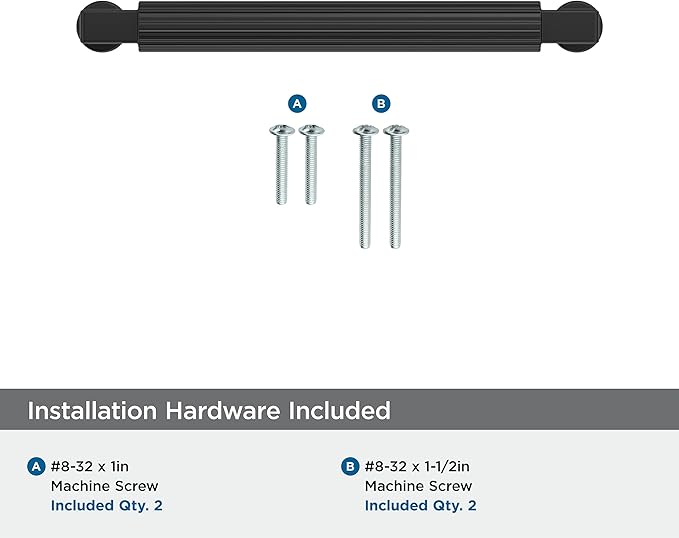 Amerock Ballard 5-1/16 inch (128mm) Center-to-Center Matte Black Cabinet Pull, BP37644MB
