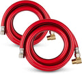 2 Pack Foskan 6FT Red PVC Dishwasher Hose With 3/8" Comp x 3/8" MIP Brass 90 Degree Elbow,Flexible Water Line Connector for Standard Dishwashers （6FT）