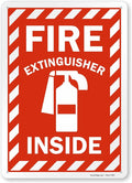 SmartSign 14 x 10 inch “Fire Extinguisher Inside” Metal Sign with Pre-cleared Holes, 40 mil Laminated Rustproof Aluminum, Red and white, Made in USA