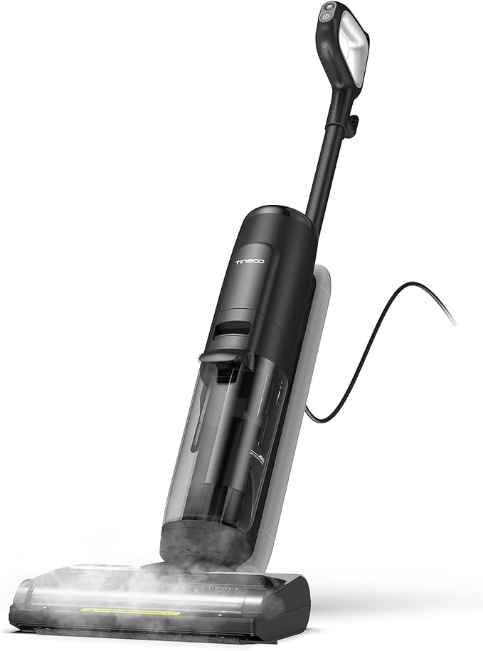 Tineco iFLOOR 5 Steam Wet Dry Vacuum All-in-one, Steam Mop Hardwood Floor Cleaner Great for Sticky Messes, 248℉ High-Temp Steam, Self-Cleaning with steam
