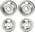 Stove Burner Covers,Replacement Chrome Drip Pans for Frigidaire Kenmore 316048413 and 316048414,4 pcs (4x6")