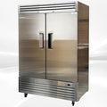 Commercial Refrigerator 2-Doors Solid Upright Reach in Two Section Inside Stainless Steel 54" Width, Capacity 43 Cuft, Bottom Mounted Restaurant Quality Kitchen Cooler Fridge, NSF Certified