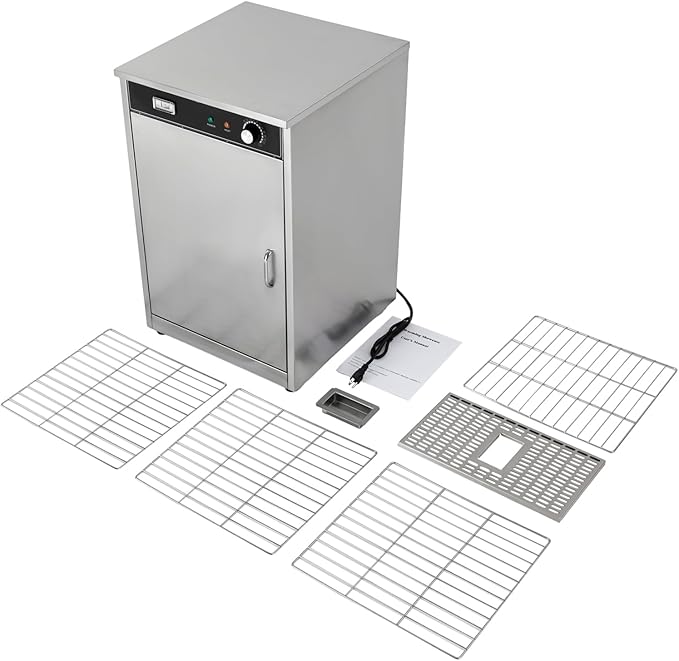 Electric Food Warmer Cabinet, 5 Layer Commercial Hot Box Holding Cabinets with Temperature Display Meter 360° Heating and Anti Slip Feet Powerful Function Countertop Heated Holding Cabinet for Canteen