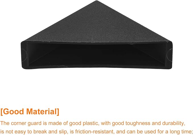 uxcell 20Pcs Plastic Corner Protectors 10x50mm Right Angle Shape Glass Corner Guards Cushion for Corner Protection of Glass, Mirror, Tile, Black