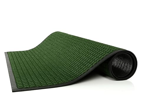 Guardian WaterGuard Indoor/Outdoor Wiper Scraper Floor Mat, Rubber/Nylon, 3'x10', Green