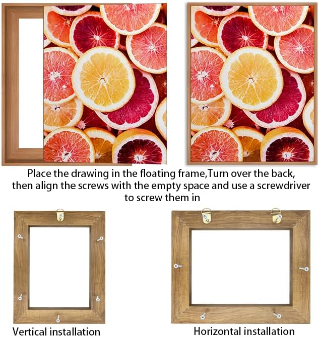 DIY Canvas Floater Frames for Canvas Paintings, 1.25" Deep Floating Frame for Finished Canvases (Dark Brown 14x18 inches)
