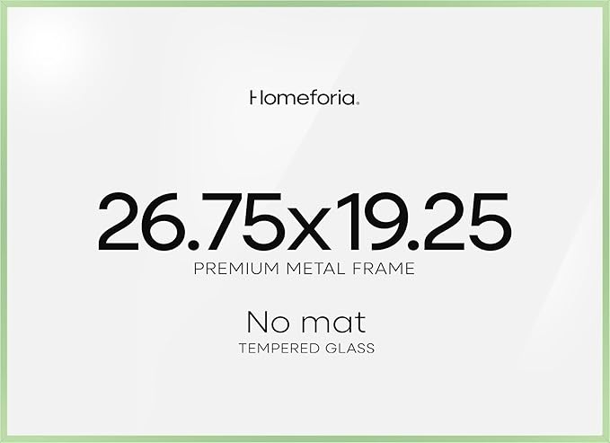 Homeforia 19.25x26.75 Sage Green Puzzle Frame, High End Metal 19.25 x 26.75 Picture Frames without Mat, 26.75x19.25 Poster Frame for Wall, 19.25by26.75 Puzzle Frame, Tempered Glass, Wall Kit, Set of 1