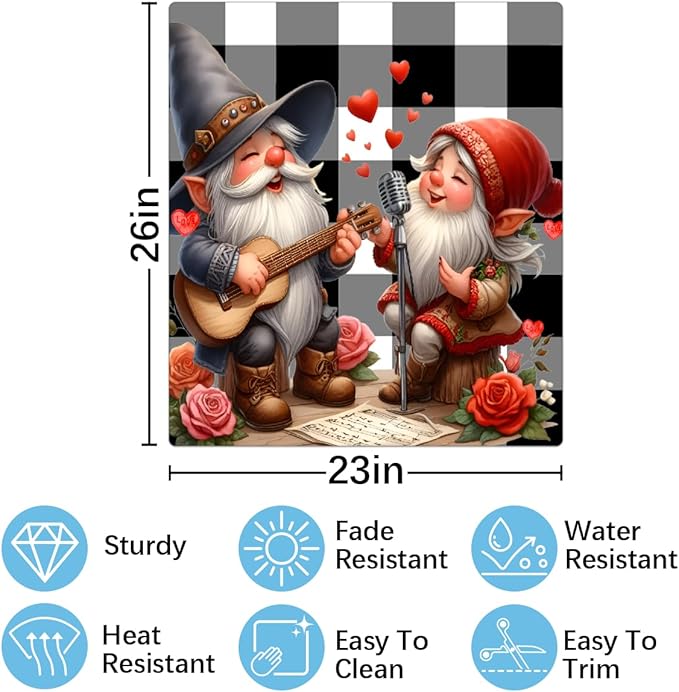 Valentine Day Gnome Cute Dishwasher Magnet Cover Magnetic Dishwasher Decorative Cover Front Dishwasher Door Covers Reuseable Dishwasher Covers Decal for Kitchen Home Decorative