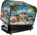Toaster Cover 4 Slice, Beach Cat Anti Dust Protector for Bread Maker, Waterproof Kitchen Appliances Accessories