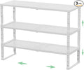 Flat Top Storage Rack - Expandable Countertop Space Saver, Heavy-Duty Steel Construction, Powder Coated Finish for Kitchens, Bathrooms, Workshops or Offices