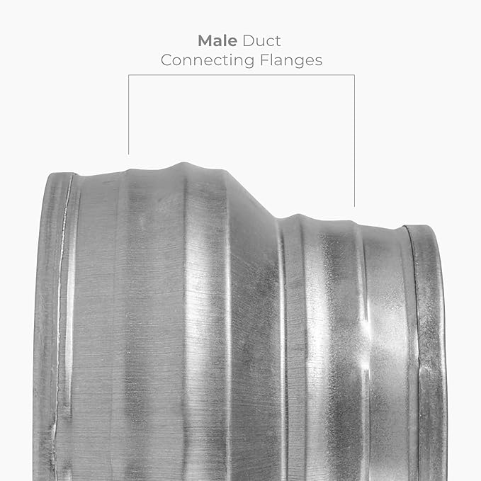 8" to 6" Inch Round Duct Reducer - Galvanized Steel Pipe Increaser - Coupling for Round Duct Ventilation Systems - Heating & Cooling, HVAC