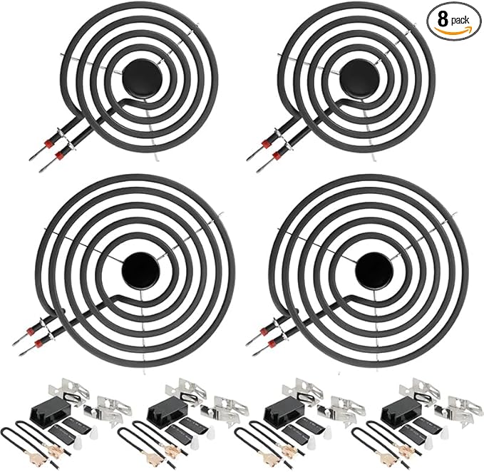 Masfrio Electric Stove Burners MP15YA(6") MP21YA(8")330031 Surface Element Receptacle Compatible for Frigidaire, Kenmore, Crosley, Tappan