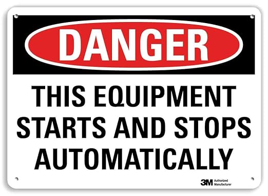SmartSign “Danger - This Equipment Starts and Stops Automatically” Sign | 10" x 14" 3M Reflective Aluminum