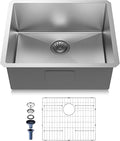28-Inch Drop in Kitchen Sink Handmade Undermount 16 Gauge 304 Stainless Steel Single Bowl Kitchen Workstation Sink in 10-inch-Depth 28"x19"x10"