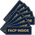 Signs ByLITA Standard FACP Inside Sign | Fire Safety Signage (Navy Blue/Gold) - Small 10 Pack