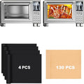 134PCS Air Fryer Liners Compatible with Nuwave Bravo XL Pro Air Fryer Toaster Oven 30QT, 130PCs Parchment Paper Sheets for Baking Roasting, 4PCs Non-Stick Teflon Baking Mats Toaster Oven Accessories