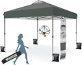 MFSTUDIO 10x10 Pop up Canopy Tent, Gazebo Shelter Sun Shade Canopies One Push Setup Portable Popup Easy Set up Tents with Vented Top,Storage,4 Sandbags,for Beach,Parties,Camping