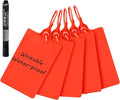 100 Plastic Waterproof Shipping Tags - Writable Marker Ties, Hanging Security Tamper Seals for Labeling and Storage - With One Marker Pen (Red)