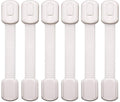 Baby Proofing Safety Cabinet Locks - Child Proof Latches for Drawer Cupboard Dresser Doors Closet Oven Refrigerator - Adjustable Childproof Straps by Oxlay - White - 6 Pack