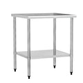 Stainless Steel Work Table 30 x 30 Inch with Adjustable Undershelf, Heavy-Duty Metal Prep Table for Commercial Kitchen & Restaurant, Garage, Outdoor