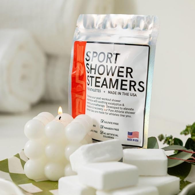 Sport Shower Steamers - Made in USA with Natural Lavender Essential Oil, Aromatherapy, Stress and Sinus Relief, Muscle Recovery for Athletes, Best Birthday and Valentines Day Gifts for Runners