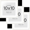 Homeforia 10x10 White Picture Frame, High-End Oak 10 x 10 Square Wooden Frames with Mat 8 by 8 Photo, 10by10 Wood Frame Matted to 8x8 Print, Wall or Tabletop Frames, Tempered Glass, Wall Kit, Set of 3