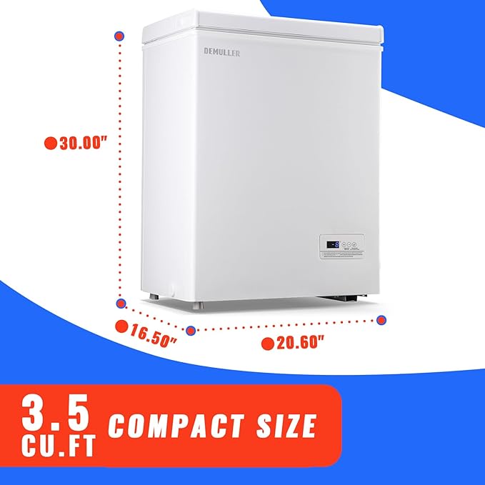 Mini Deep Freezer Top Open Door Compact Freezer Chest Freezer with Removable Storage Basket for Home Apartment Garage White