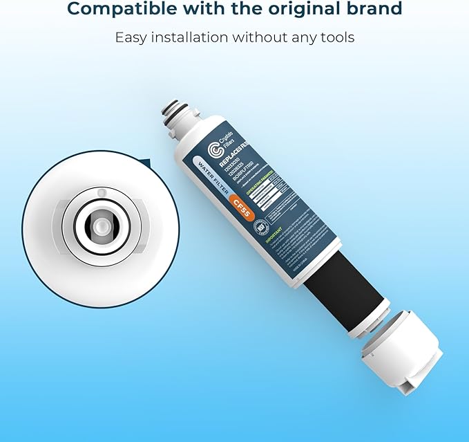 Crystala Filters Replacement for Bosch Ultra Clarity Pro Water Filter, Compatible with BORPLFTR50, 12033030, 11025825, 12028325, BORPLFTR55, WFC100MF, WFS200MF (1 Pack)