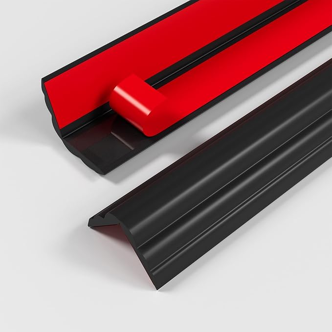 Wall Corner Protector & Edge Guard，Peel and Stick Wall Trim Moulding Inside & Outside Corner Molding Trim Caulk Strip, Self Adhesive Trim for Wall Edge,Ceiling,Countertop, 1.6” W x20’ L，Black