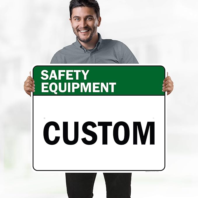 Custom Safety Equipment Sign, Ansi Sign, Osha Compliant, 24x30 Inches, Rust Free .063 Aluminum, Fade Resistant, Made in USA by My Sign Center