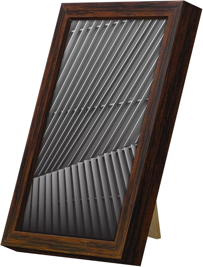 Americanflat 4x6 Picture Frame with Shatter-Resistant Glass - Streamline Collection - Thin Border Photo Frame for Tabletop and Wall Display - Hanging Hardware and Easel Stand Included - Walnut