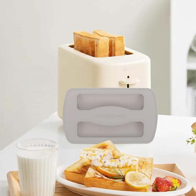 iplusmile Silicone Toaster Cover Bread Maker Protective Lid for Kitchen Appliances Fit Easy to Clean Design Grey Color Breakfast Maker Accessory