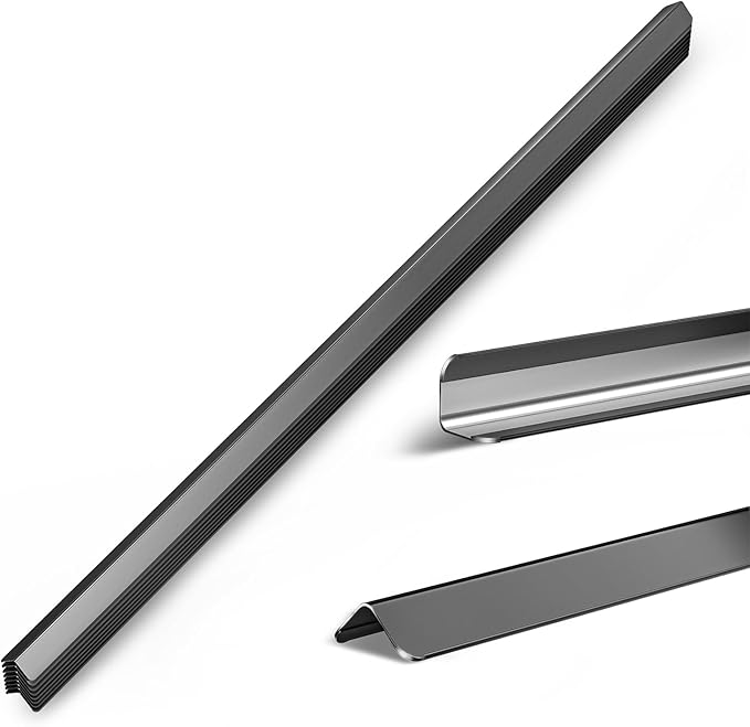 0.5x0.5x48 Inches 304 Stainless Steel Wall Corner Guards (10-Pack) Heavy Duty Rounded Corner Protector, Smooth Folded Edge Design for Wall Protection 90° Angle Metal Edge Black Guard