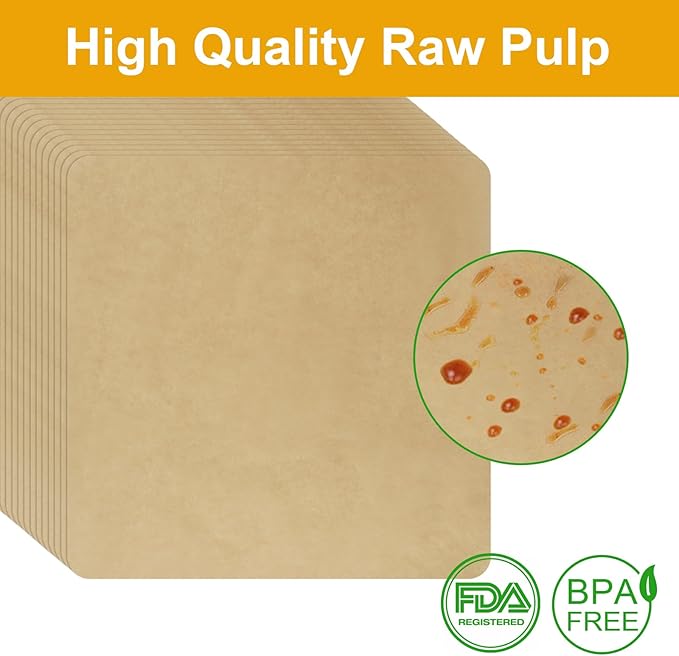 100Pcs 12-inch Air Fryer Parchment Paper Squares Baking Parchment for Cuisinart Air Fryer Cuisinart Convection Toaster Oven,