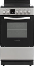 Equator ECR 204 20" Electric Range in STAINLESS – 4 Ceramic Burners, Convection Oven & Air Fry Function, Compact Freestanding Electric Stove for Apartments, Condos & Tiny Kitchens