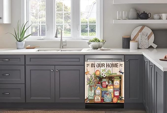 Our Home Decorative Dishwasher Door Magnet Cover - Front Panel Sticker for Kitchen