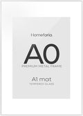 Homeforia A0 Poster Frame White, High End Metal 33.1 x 46.8 inches Large Picture Frames with Mat 23.4 x 33.1 for Photo, A0 Size Frames Matted to A1 Print, 33.1x46.8 Thin Frame, Tempered Glass, Set of 1