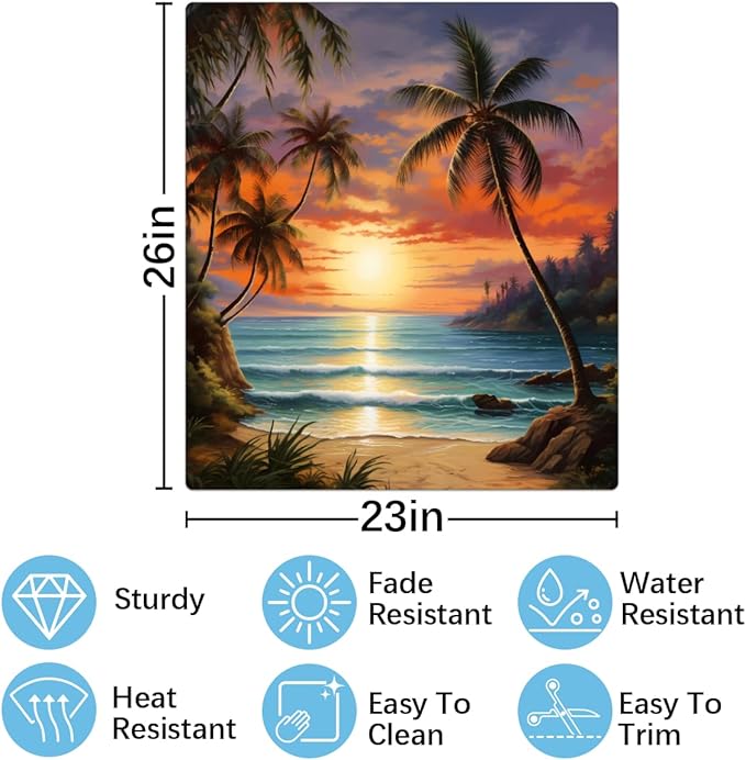 Dishwasher Magnet Cover Beach Sunset Tropical Palm Tree Reusable Dishwasher Magnetic Cover Sticker Decorative Dish Washer Door Cover Panel for Home Kitcen Appliance