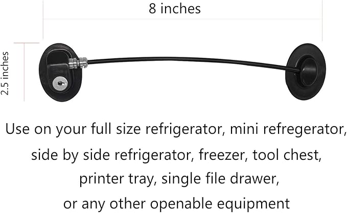 Refrigerator Door Lock, File Drawer Lock, Freezer Door Lock and Child Safety Cabinet Lock by REZIPO Black (5)