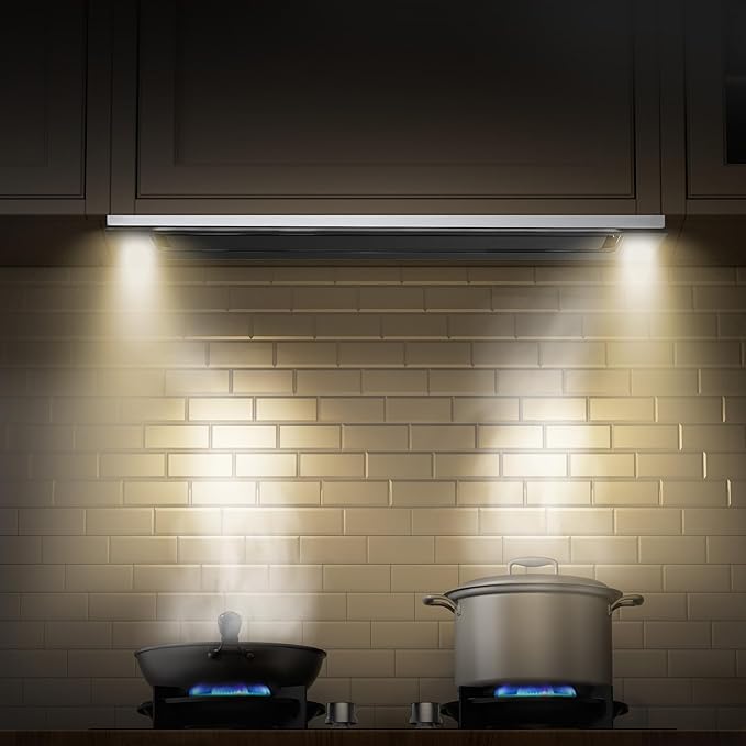 VEVOR Range Hood Insert, 30 Inch Built-in Kitchen Vent Hood, 800CFM Stainless Steel Stove Hood with Gesture & Touch Control, LED Light, Baffle Filters, 4-Speed Exhaust Fan, Ducted/Ductless Convertible