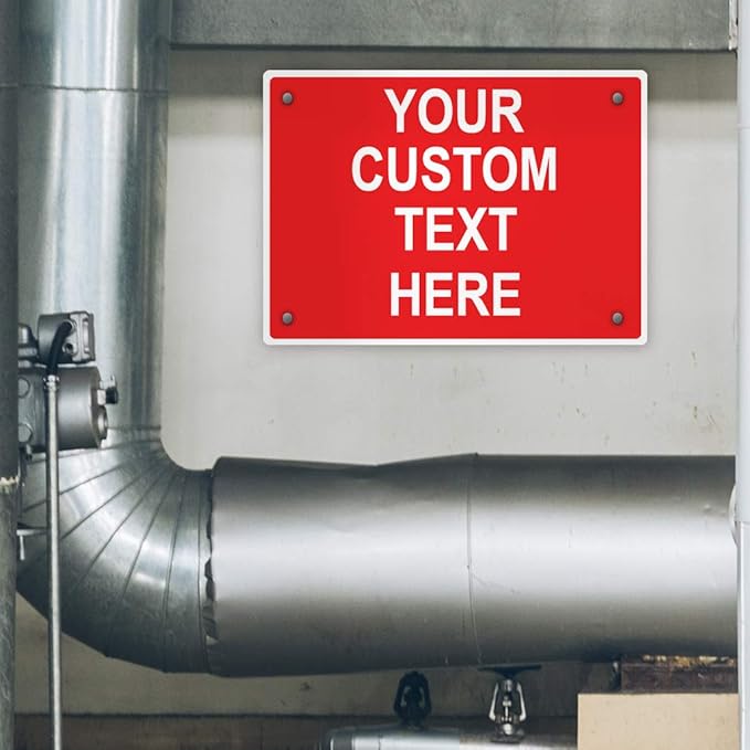 Aluminum Weatherproof Metal Sign Multiple Sizes Custom Personalized Text Here Red White Danger Horizontal Street Signs 10x7Inches