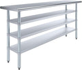 18 in. x 72 in. Stainless Steel Work Table with Three Bottom Shelves | NSF Kitchen Prep Table | Utitly Metal Table
