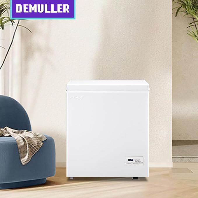 Chest Freezer, Small Deep 4.0 Cubic Feet White Freezing Machine, Compact Top Open Door with Electronic Panel, Temp Range -12 ℉ to 50 ℉, Two Storage Wire Baskets, Manual Defrost