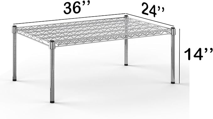 24''W x 36''L x 14''H Chrome Plated Wire Dunnage Rack | Off The Floor Storage