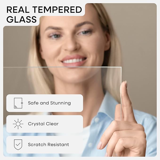 Homeforia 20x20 Wood Picture Frame, High End Natural Oak 20 x 20 Square Light Wooden Frames with Mat 16 by 16 inch Photo, 20by20 Poster Frames Matted to 16x16 Print, Tempered Glass, Wall Kit, Set of 2