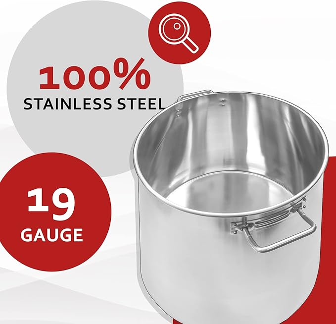 Concord 50 Quart Stainless Steel Stock Pot Cookware